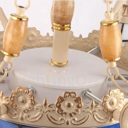 11 Könnyű mediterrán stílusú integrált fémcsillár üvegernyővel