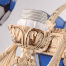 11 Könnyű mediterrán stílusú integrált fémcsillár üvegernyővel