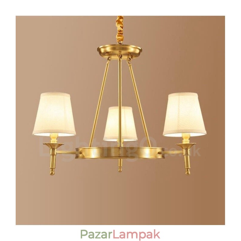 3 Világos rusztikus Lodge integrált fém réz csillár