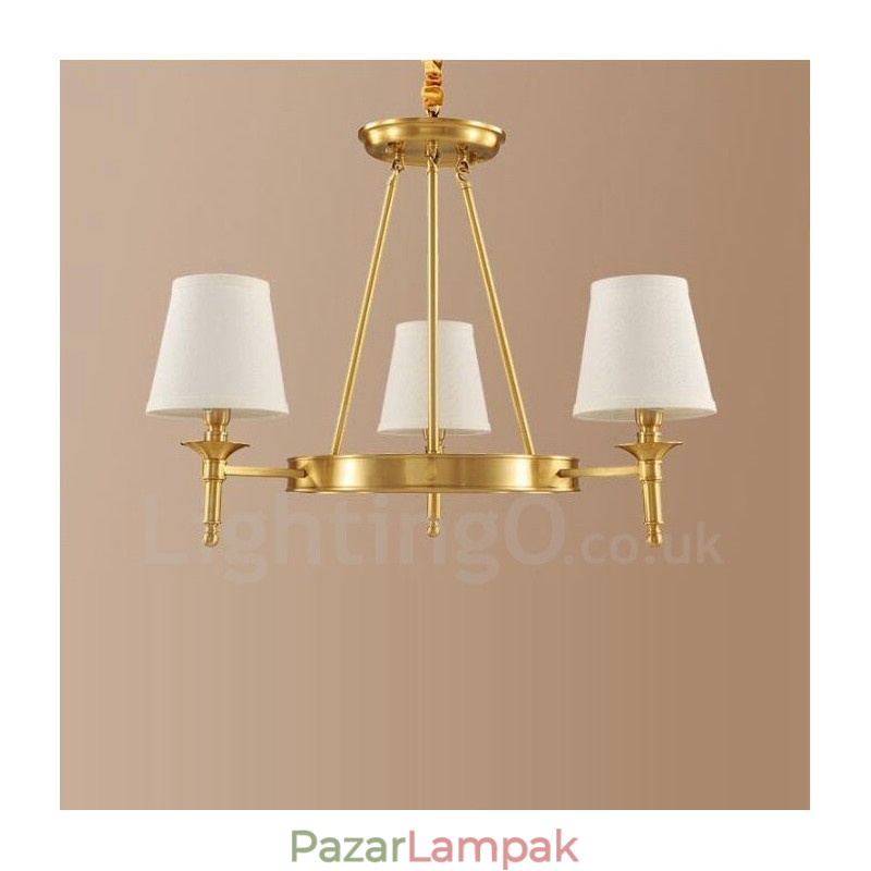 3 Világos rusztikus Lodge integrált fém réz csillár