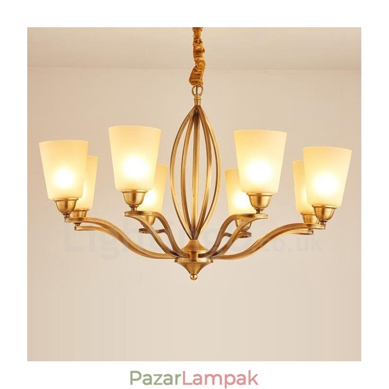 8 Világos rusztikus Lodge integrált fém csillár