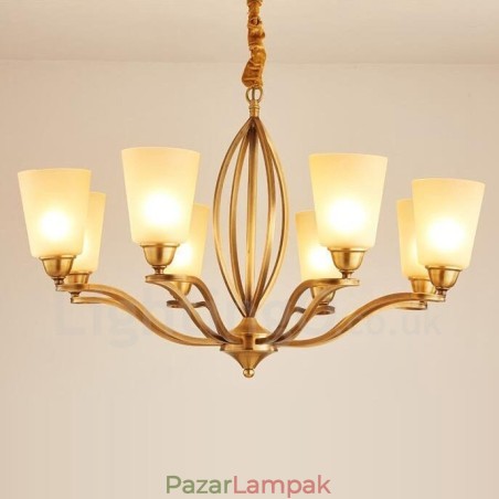 8 Világos rusztikus Lodge integrált fém csillár