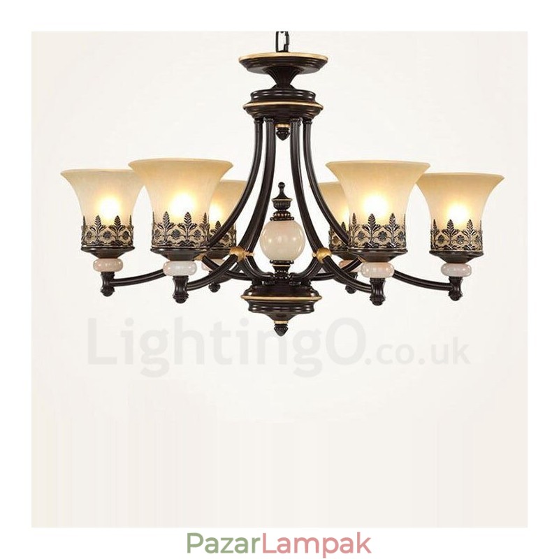 6 Light Traditional Classic integrált fém csillár