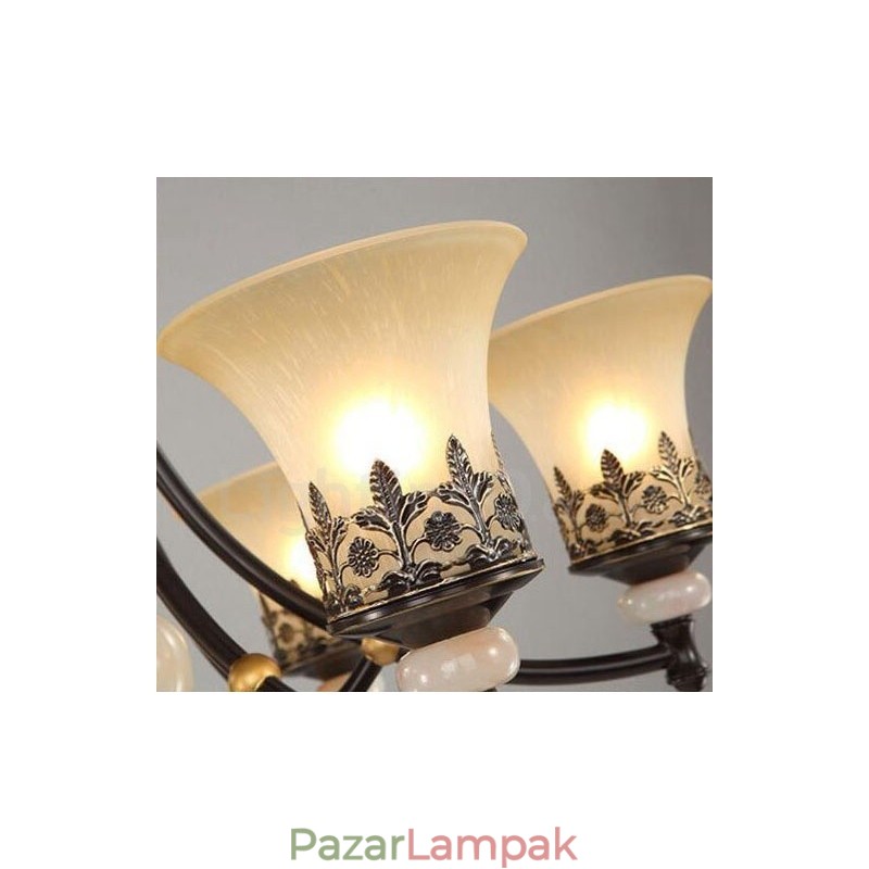 6 Light Traditional Classic integrált fém csillár