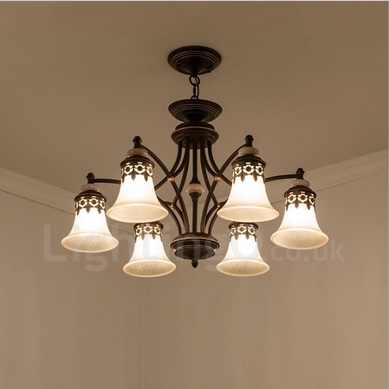 6 Light Traditional Classic integrált fém csillár