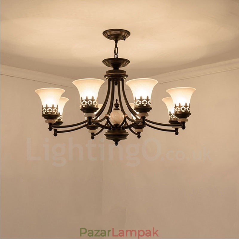 8 Light Traditional Classic integrált fém csillár