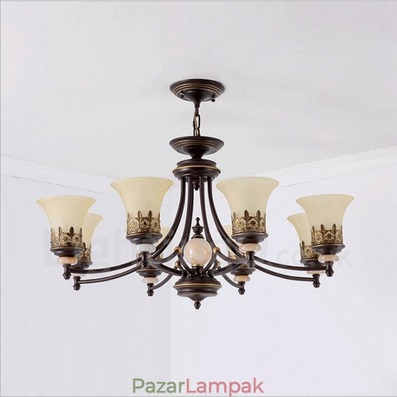 8 Light Traditional Classic integrált fém csillár