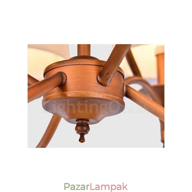 6 Világos rusztikus Lodge integrált fém csillár