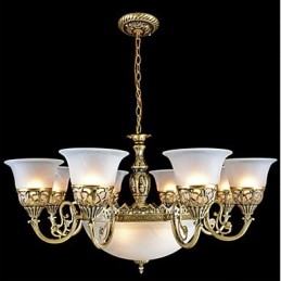 Bronz csillár Eleven Lights Moire Glass European Retro Classic