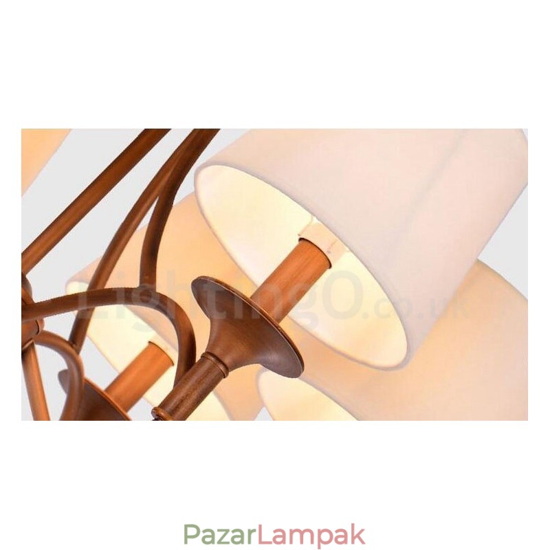 8 Világos rusztikus Lodge integrált fém csillár