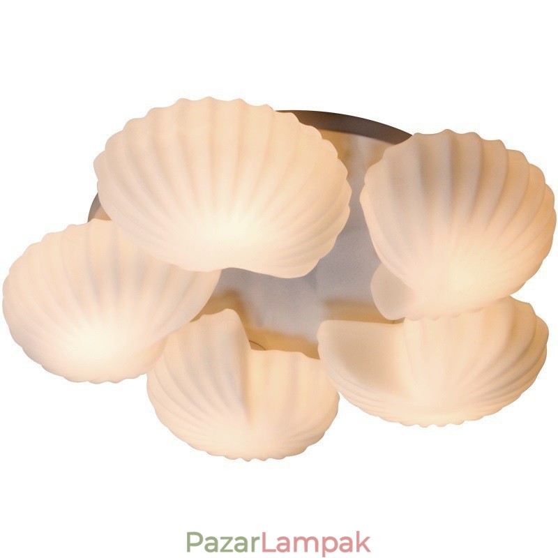 Conch 5 Light hagyományos klasszikus integrált csillár üvegernyővel