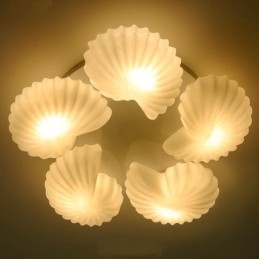 Conch 5 Light hagyományos klasszikus integrált csillár üvegernyővel