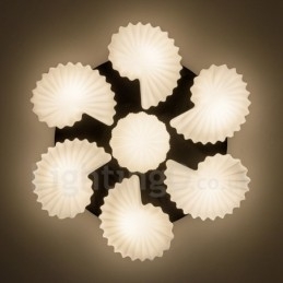 7 Light Traditional Classic integrált csillár üvegernyővel