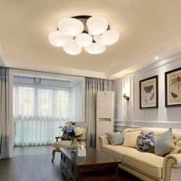 7 Light Traditional Classic integrált csillár üvegernyővel