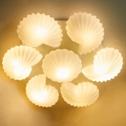 7 Light Traditional Classic integrált csillár üvegernyővel