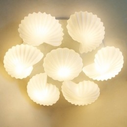 7 Light Traditional Classic integrált csillár üvegernyővel