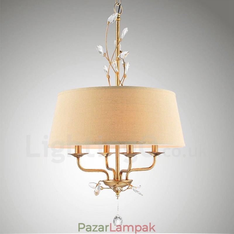 4 Világos rusztikus Lodge integrált fém csillár