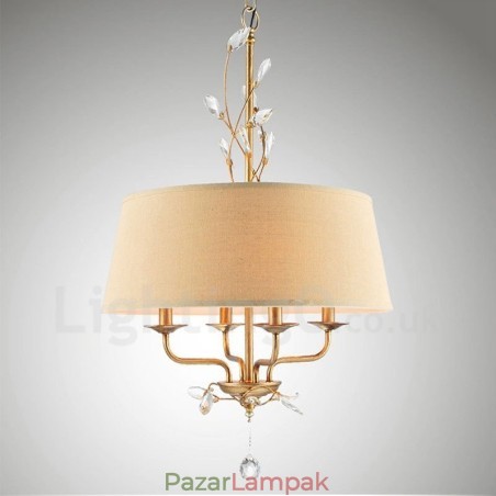 4 Világos rusztikus Lodge integrált fém csillár