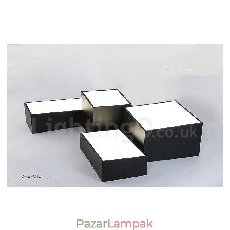 Modern, kortárs integrált fém süllyesztett lámpa