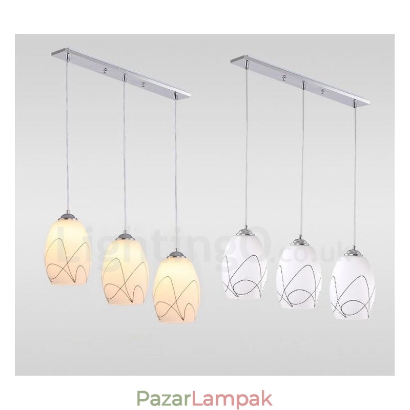 3 Light Modern, modern, integrált fém függőlámpa