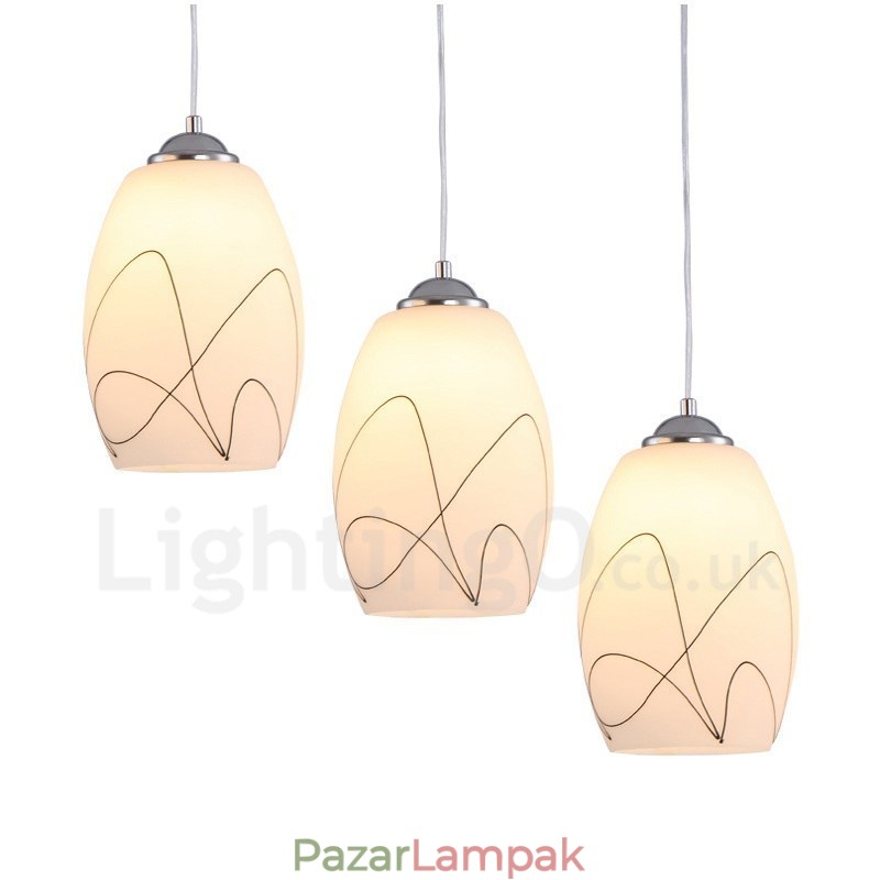 3 Light Modern, modern, integrált fém függőlámpa