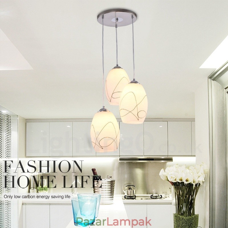 3 Light Modern, modern, integrált fém függőlámpa