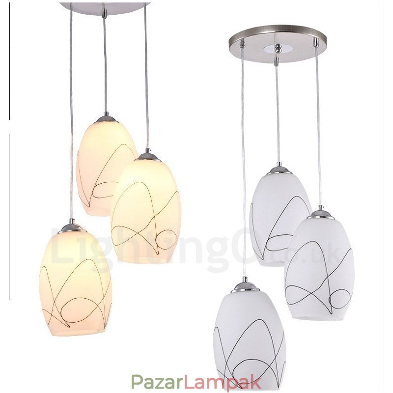 3 Light Modern, modern, integrált fém függőlámpa
