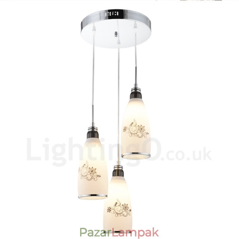 3 Light Modern, modern, integrált fém függőlámpa