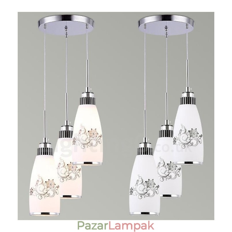 3 Light Modern, modern, integrált fém függőlámpa