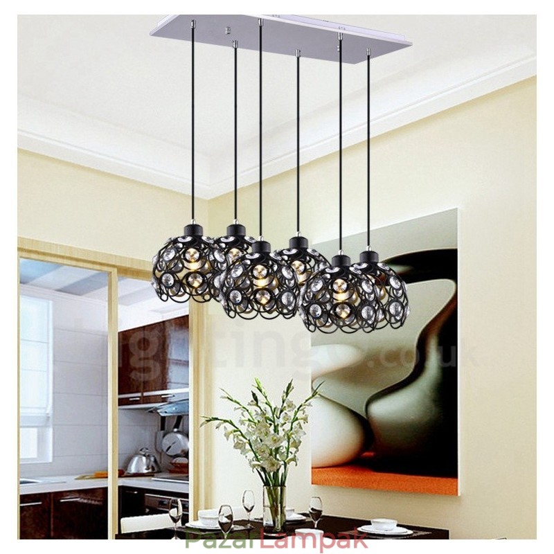 6 Light Rusztikus Lodge integrált függőlámpa