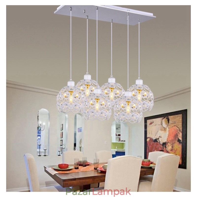 6 Light Rusztikus Lodge integrált függőlámpa