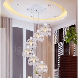 6 Light Rusztikus Lodge integrált függőlámpa