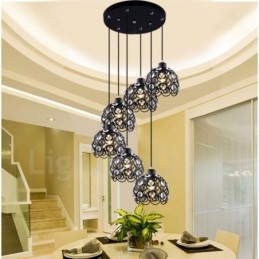 6 Light Rusztikus Lodge integrált függőlámpa
