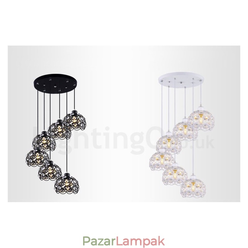 6 Light Rusztikus Lodge integrált függőlámpa
