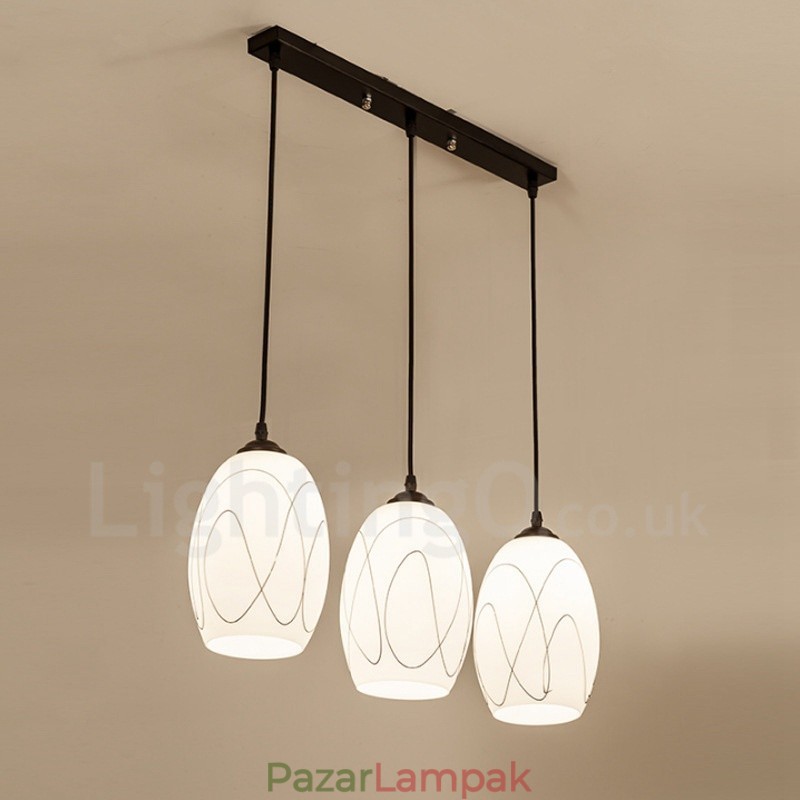 3 Light Rusztikus Lodge integrált fém függőlámpa