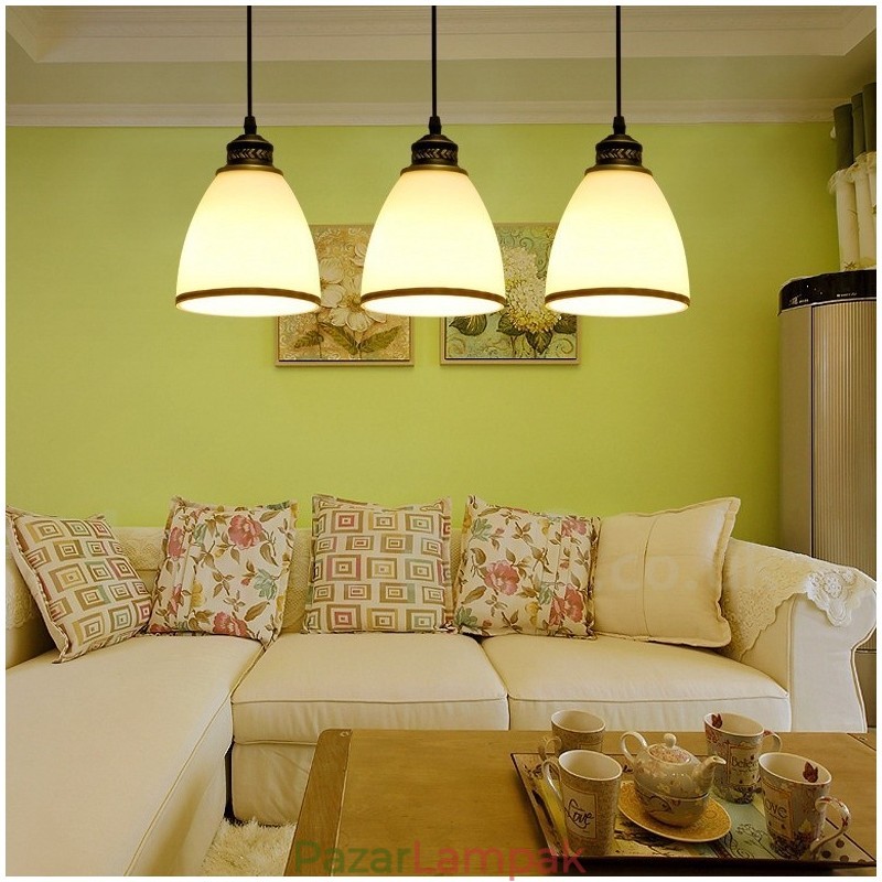 3 Light Rusztikus Lodge integrált fém függőlámpa