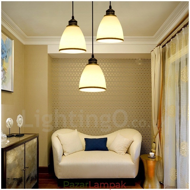 3 Light Rusztikus Lodge integrált fém függőlámpa