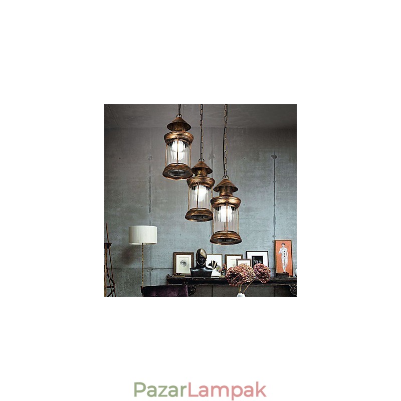 Rusztikus Lodge Vintage Retro mini stílusú fém függőlámpa