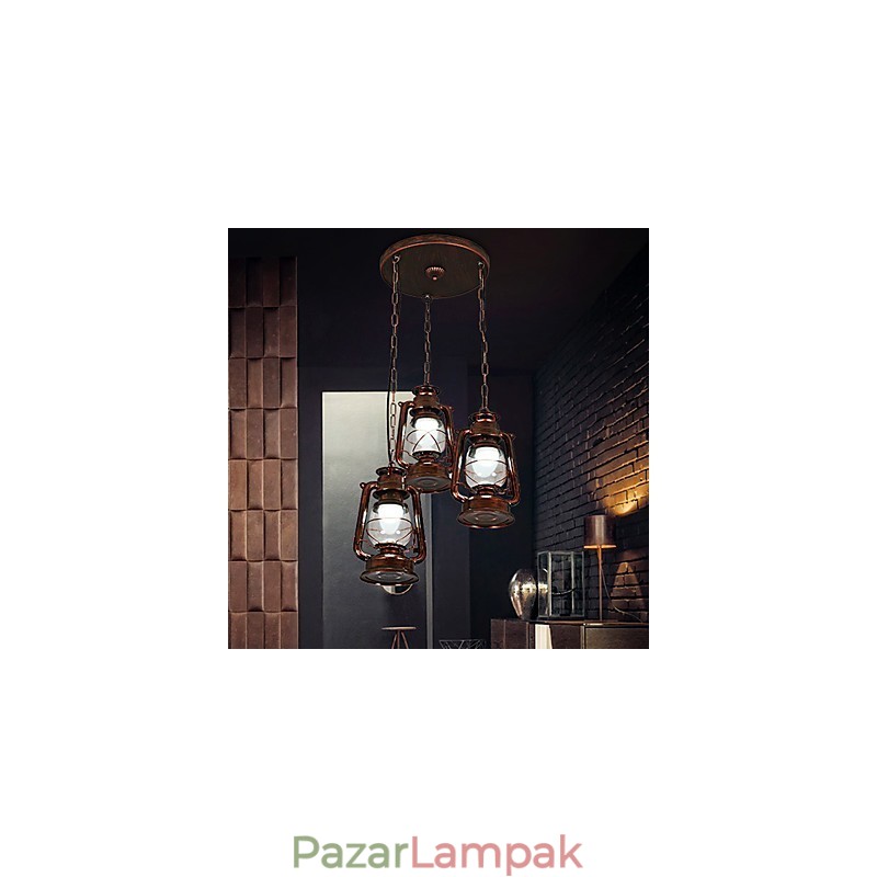 Rusztikus Lodge Vintage Retro mini stílusú fém függőlámpa