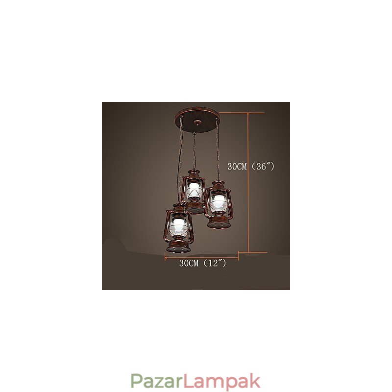 Rusztikus Lodge Vintage Retro mini stílusú fém függőlámpa