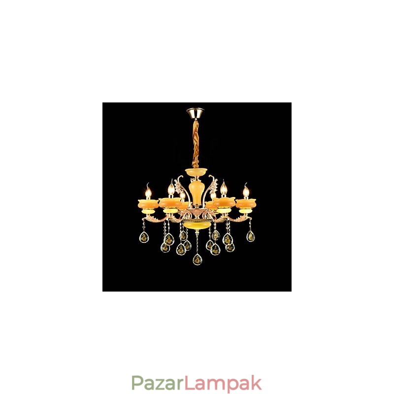 Hagyományos klasszikus cinkötvözet funkció a Crystal Mini Style fém 6 izzós csillárhoz