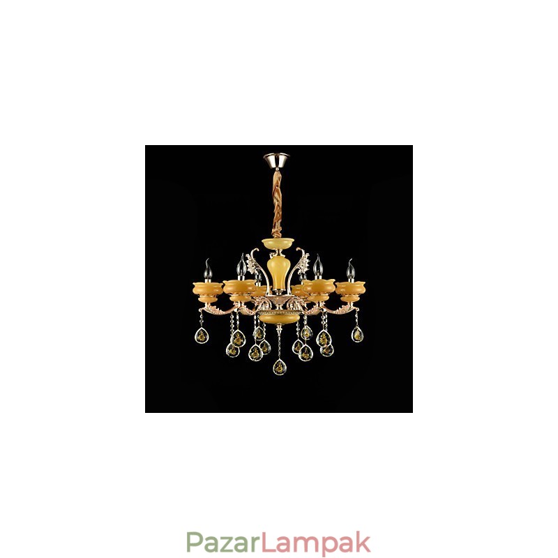 Hagyományos klasszikus cinkötvözet funkció a Crystal Mini Style fém 6 izzós csillárhoz