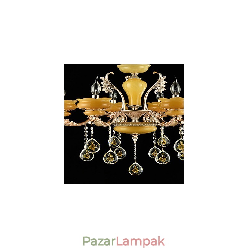 Hagyományos klasszikus cinkötvözet funkció a Crystal Mini Style fém 6 izzós csillárhoz