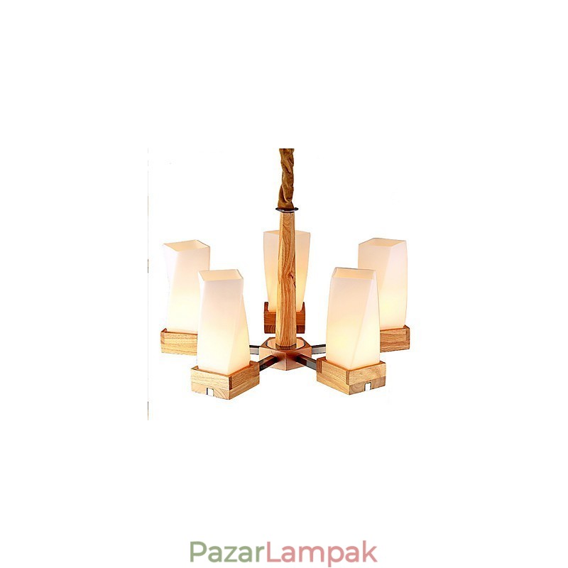 Simple Art világítás Tömör fa Creative Iiving mennyezeti lámpa
