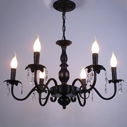 Európai stílusú csillár gyertyakristály lámpa Simple Iron Art lámpa dekoratív lámpa