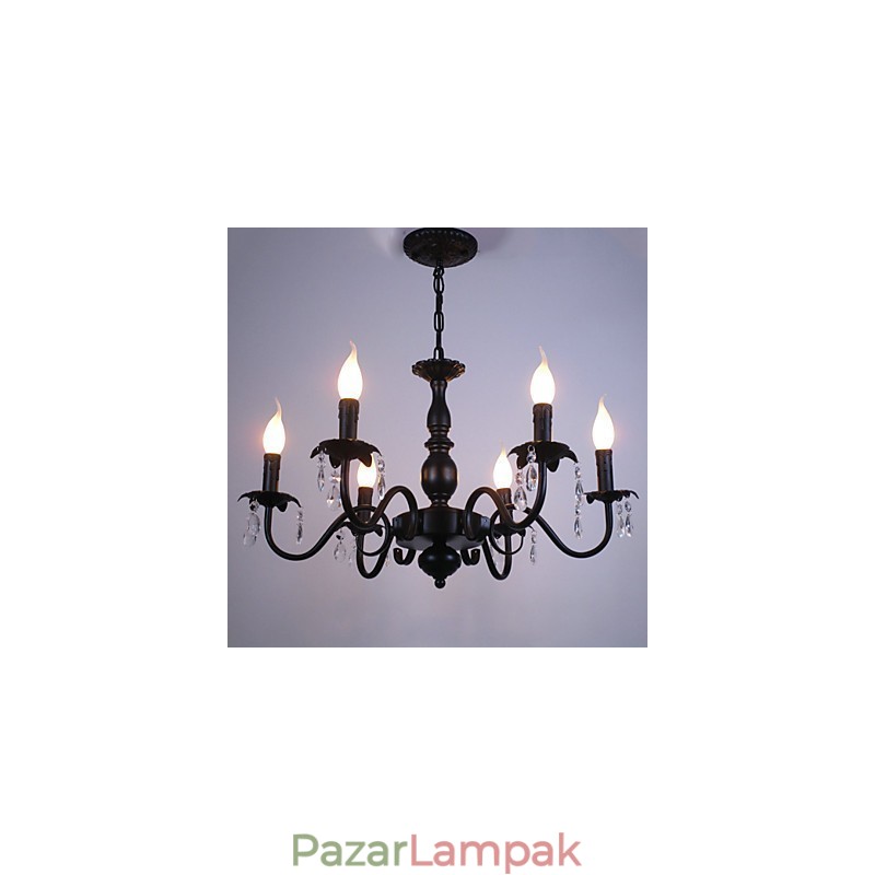 Európai stílusú csillár gyertyakristály lámpa Simple Iron Art lámpa dekoratív lámpa