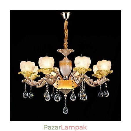 Hagyományos klasszikus cinkötvözet funkció a Crystal Mini Style fém 8 izzós csillárhoz Hagyományos klasszikus cinkötvözet funkció a Crystal Mini Style fém 8 izzós csillárhoz