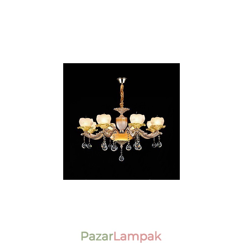Hagyományos klasszikus cinkötvözet funkció a Crystal Mini Style fém 8 izzós csillárhoz