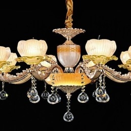 Hagyományos klasszikus cinkötvözet funkció a Crystal Mini Style fém 8 izzós csillárhoz