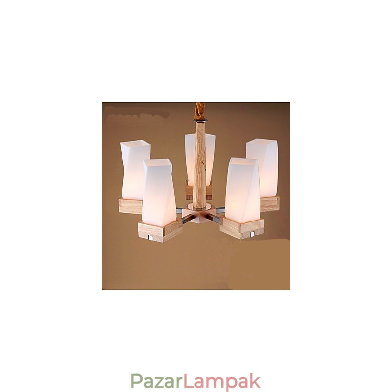 Simple Art világítás Tömör fa Creative Iiving mennyezeti lámpa